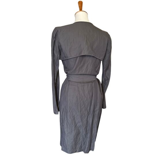 ELAINE KIM  Avant Garde Trench Coat/ Dress, Size Small, Dark Gray - Picture 4 of 7